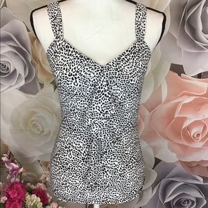 WHBM Animal Print  Blouse XSMALL